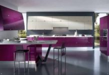Фиолетовый цвет в интерьере кухни